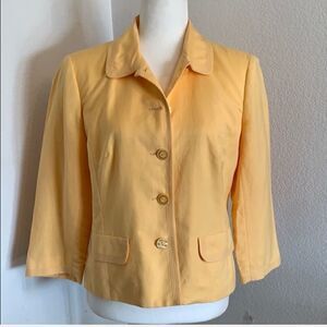 Norton McNaughton Yellow Linen Jacket 6 3/4 Sleeve